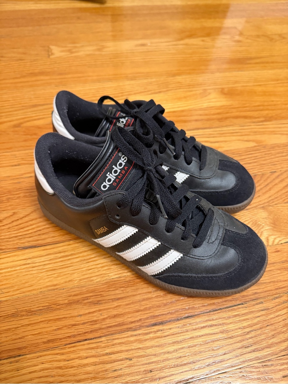 Adidas Black and White Samba Retro Low-Top Sneakers